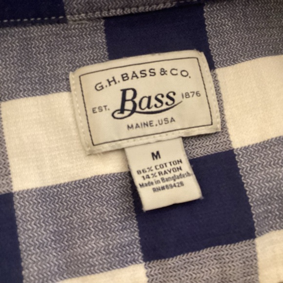 G.H. Bass Co Blue & White Checked Long Sleeve Shirt Dress Womens size medium - Picture 6 of 9